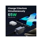 Зарядний пристрій Ugreen 3xUSB 65W (2xUSB-C+USB-A) Gan Nexode Fast Charger Grey X553 (35042) - зменшене зображення 3