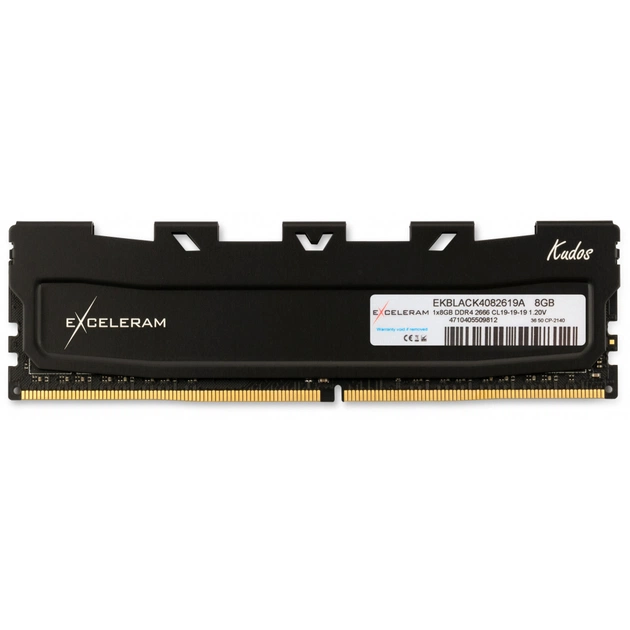 Модуль пам'яті для комп'ютера DDR4 8GB 2666 MHz Black Kudos eXceleram (EKBLACK4082619A) - зображення 1