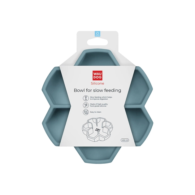 Універсальний посуд для тварин WAUDOG Silicone миска для повільного харчування 450 мл сіра (235311) - picture 4