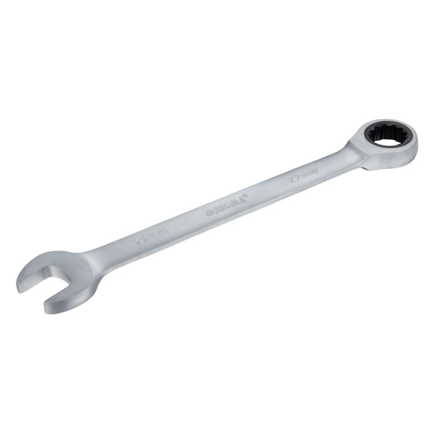 Ключ Sigma ріжково-накидний з тріскачкою 22мм CrV polished (6022221) - picture 3