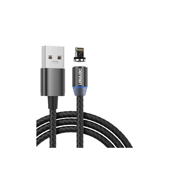 Дата кабель USB 2.0 AM to Lightning magnetic black Denmen (DN-D09L-BK) - изображение 1