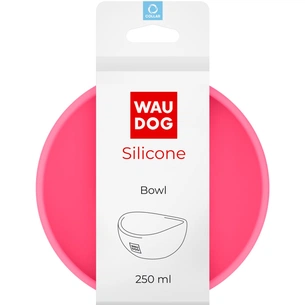Посуд для котів WAUDOG Silicone Миска 250 мл рожева (50817) зображення 1