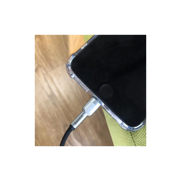 Дата кабель USB 2.0 AM to Lightning 1.0m Cafule Series Metal 2.4A White Baseus (CALJK-A02) - picture 12