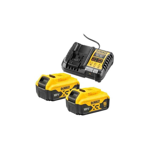 Набор аккумулятор + зарядное устройство DeWALT 12V/18V, ток 4A, 0.5 кг, 18В XR Li-Ion 2x5Ah (DCB1104P2) - изображение 1