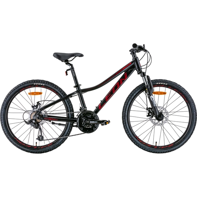 Велосипед Leon 24" Junior AM DD рама-12" 2022 Black/Red (OPS-LN-24-077) - зображення 1
