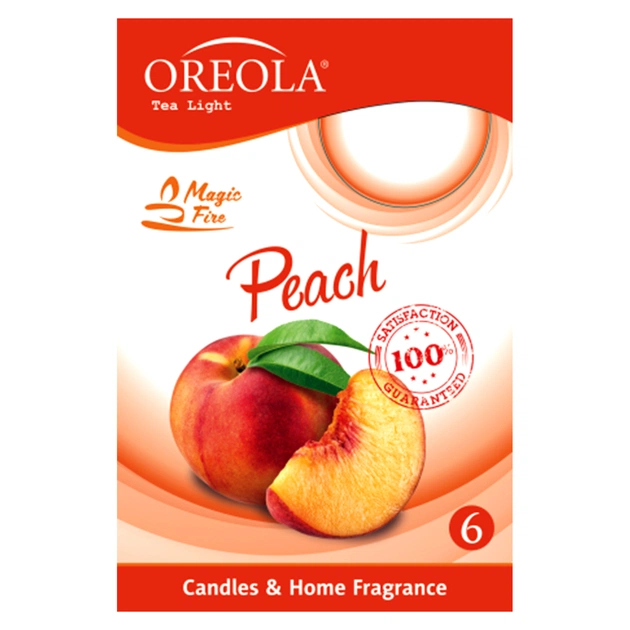Ароматическая свеча Oreola Персик 6 шт (5908252829156) - изображение 1