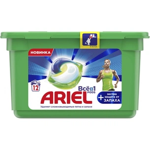 Капсули для прання Ariel Pods Все-в-1 + Екстра захист від запаху 12 шт. (8001841959528) зображення 1