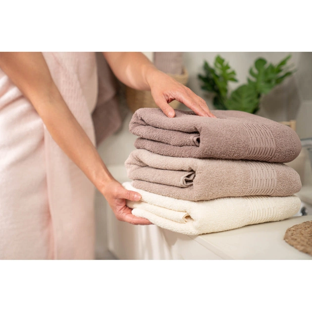 Рушник Ardesto набір махрових Lotus 2 шт 50х90 см індіго, 70х140см, 100% бавовна, беж (ART2357NS) - изображение 8