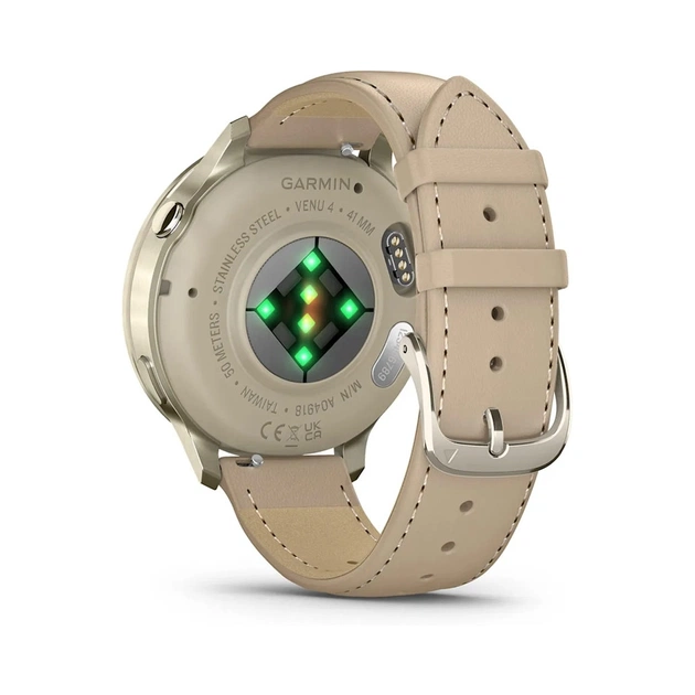 Смарт-годинник Garmin Venu 4 (41mm), Beige w/ Lunar Gold + Leather, GPS смарт-годинник (010-03013-03) - picture 6