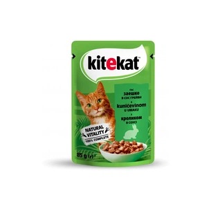 Вологий корм для кішок Kitekat з кроликом у соусі 85 г (5900951307324) зображення 1
