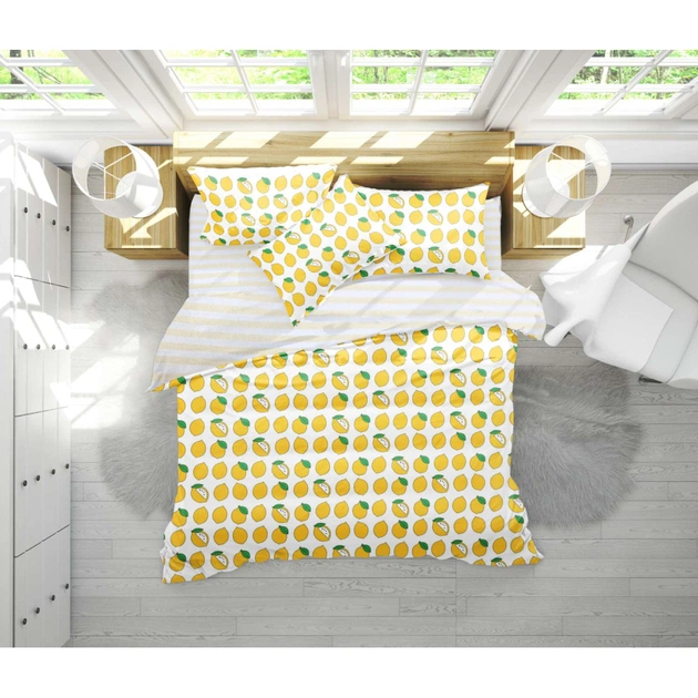 Постільна білизна MirSon Бязь 17-0531 Striped Lemon Євро (2200003678581) - зображення 1