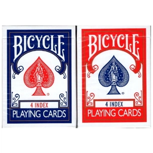 Гральні карти Bicycle 4 index (+4 routines) (red, blue) (ВР_КГБ4) зображення 1