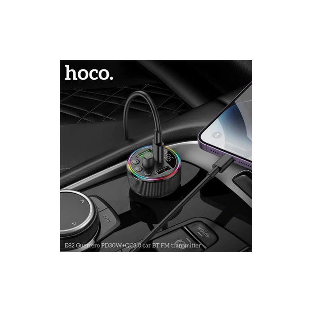 FM модулятор HOCO E82, Black, Box - picture 7