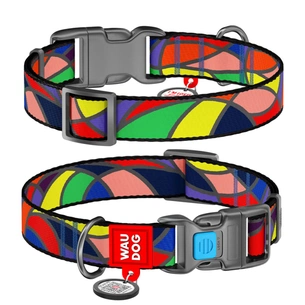Нашийник для тварин WAUDOG Nylon з QR паспортом "Вітраж" пластиковий фастекс L (4580) зображення 1