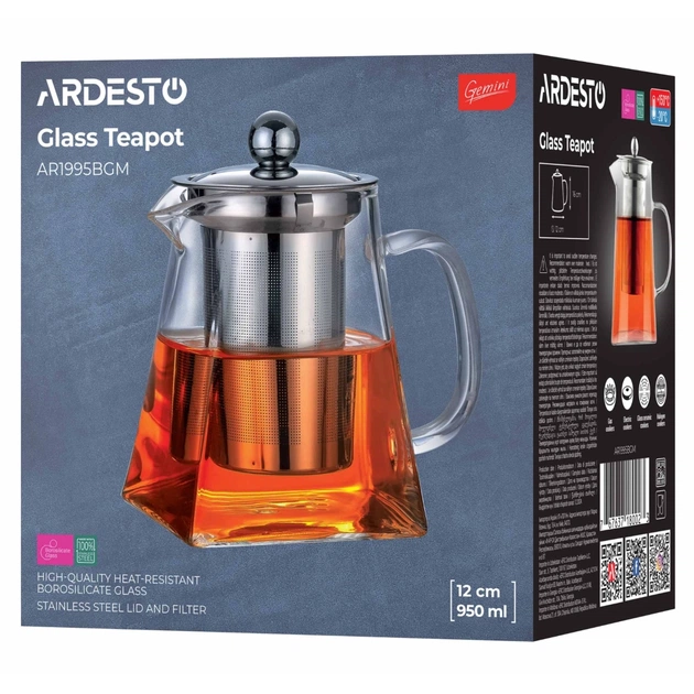 Заварник Ardesto Gemini Roma 950 мл, прозорий (AR1995BGM) - picture 4