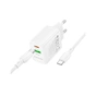 Зарядное устройство BOROFONE BN27 Fuente 1xUSB-C PD20W + 1xUSB QC3.0 + cable USB-C to USB-C White (6941991120282) - уменьшенное изображение 3