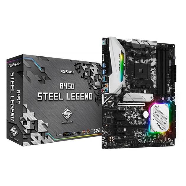 Материнська плата ASRock B450 STEEL LEGEND - зображення 1