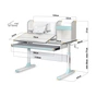Парта Mealux Vancouver Multicolor Blue з полицею (BD-620 W/G MC+BL с полкой) - зменшене зображення 2