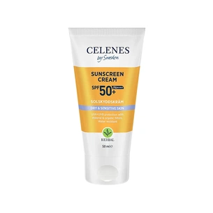 Засіб від засмаги Celenes Sunscreen Cream SPF50+ Dry & Sensitive Сонцезахисний крем для сухої та чутливої шкіри 50 мл (7350104249649) зображення 1