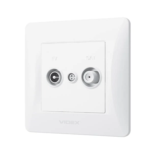 ТВ розетка Videx BINERA TV + SAT кінцева біла (VF-BNSK2TVS) изображение 1