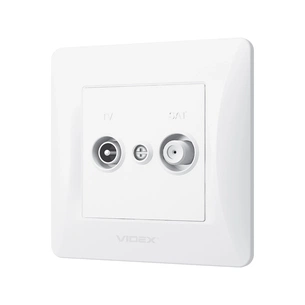 ТВ розетка Videx BINERA TV + SAT кінцева біла (VF-BNSK2TVS) изображение 1