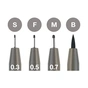 Лайнер Faber-Castell набор ручек капиллярных PITT ARTIST PEN 4 штуки (S, F, M, B) цвет теплый серый IV (32102) - уменьшенное изображение 4