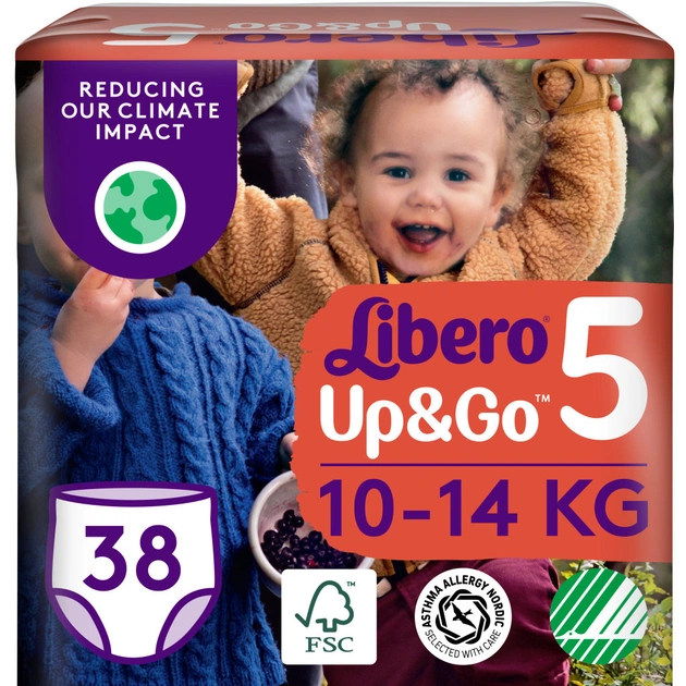 Підгузки Libero Up&Go Розмір 5 (10-14 кг) 38 шт (7322541742458) - зображення 1