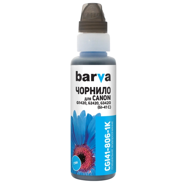 Чорнило Barva Canon GI-41 100 мл, cyan, флакон OneKey 1K (CGI41-806-1K) - зображення 1