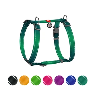 Шлея для собак WAUDOG Nylon Mono з QR-паспортом, пластиковий фастекс L зелена (527418) зображення 1