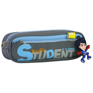 Пенал Cool For School 2 відділення з брелоком Сірий (CF6899-grey) зображення 1