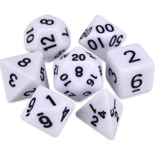 Набір кубиків для настільних ігор Games 7 Days Opaque 7 Dice Set - White (g7dopaq07) зображення 1