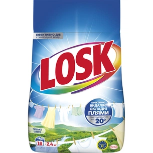 Пральний порошок Losk Автомат для білих та світлих речей Гірське озеро 2.4 кг (9000101805390) зображення 1