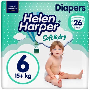 Підгузки Helen Harper Soft&Dry New XL Розмір 6 (15+ кг) 26 шт (2316780) зображення 1