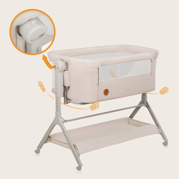 Ліжечко Lionelo приставна LEONIE PLUS BEIGE SAND (LO-LEONIE PLUS BEIGE SAND) - изображение 9