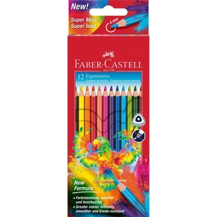 Карандаши цветные Faber-Castell Colour pencils Ergonomics, трифільні, 4 мм, 12 кольорів (116512) (32850) изображение 1