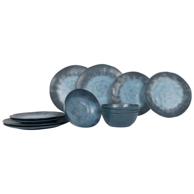 Набір для пікніка Gimex Tableware Stone 12 Pieces 4 Person Dark Blue (6917100) (DAS303880) - зображення 1