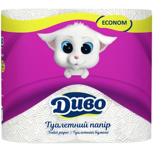 Туалетний папір Диво Econom 2 шари білий 4 рулони (4820003832066) зображення 1
