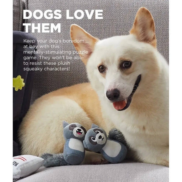 Іграшка для собак Outward Hound Єнот пазл-схованка сіра (0700603704984) - picture 7