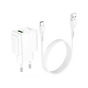 Зарядний пристрій HOCO C98A Proton USB QC3.0 + cable USB to USB-C White (6931474766878) - зменшене зображення 6