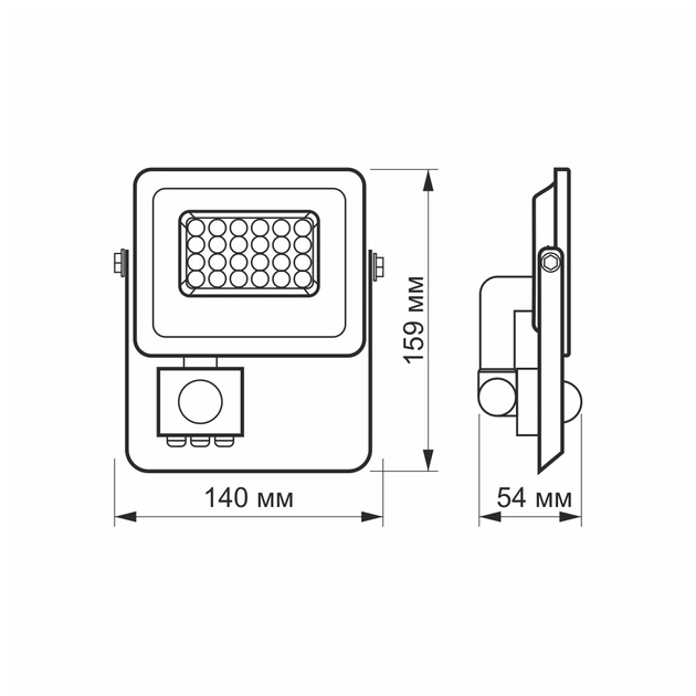 Прожектор Videx LED 10W 5000K з датчиком руху (VL-F2e105W-S) - picture 6