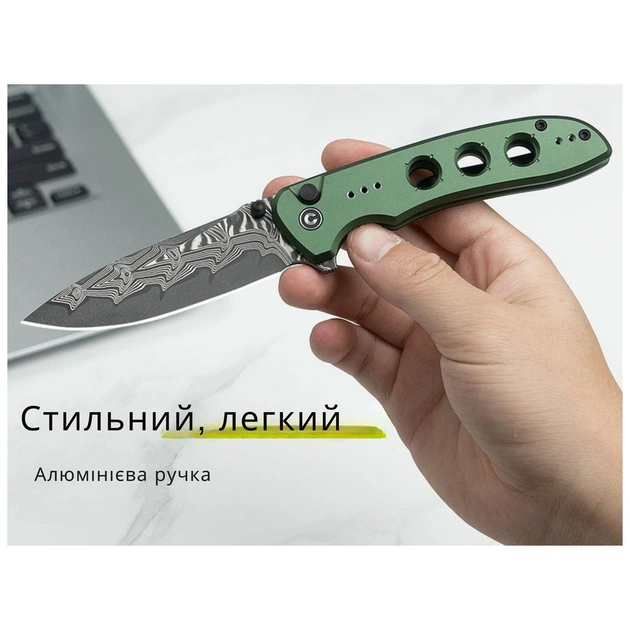Ніж Civivi Hyperpulse Damascus Red Aluminum (C23087A-DS1) - picture 12