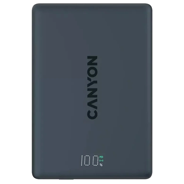 Батарея універсальна Canyon 5000mAh OnPower 500 PD20W Magnetic wireless MagSafe Black (CNS-CPB500B) - зображення 1