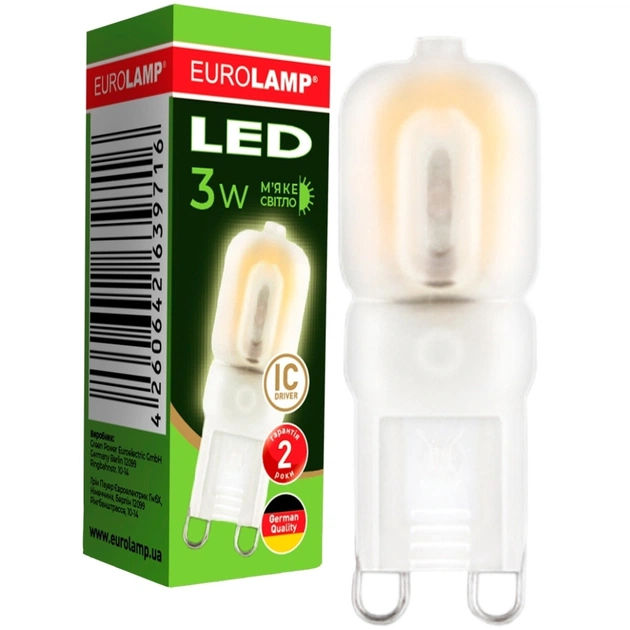 Лампочка Eurolamp LED G9 3W 3000K 220V (LED-G9-0330(220)) - зображення 1
