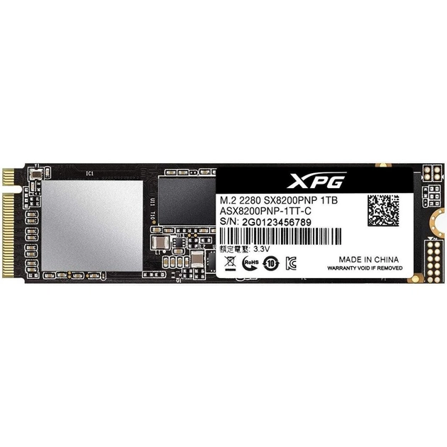 Накопичувач SSD M.2 2280 1TB ADATA (ASX8200PNP-1TT-C) - изображение 1