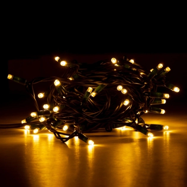 Гирлянда Novogod`ko уличная, 65 LED, IP65, белый теплый, зеленый провод, 12,25м (801190) - изображение 1