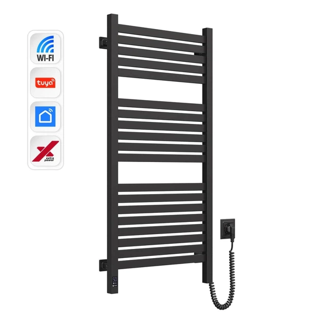 Сушарка для рушників Navin Авангард Х 1000х480 Wi-Fi правобічна чорний муар (12-272055-4810) - зображення 3