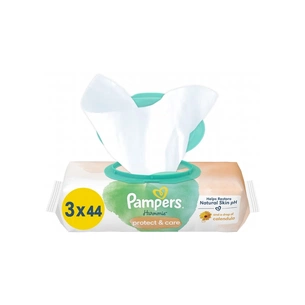 Дитячі вологі серветки Pampers Harmonie Protect&Care з календулою 3 пачки х 44 шт (8700216250672) зображення 1