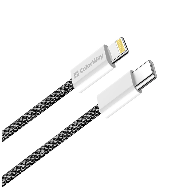 Дата кабель USB-C to Lightning 2.0m 27W PD FC black ColorWay (CW-CBPDCL068-BK) - picture 3
