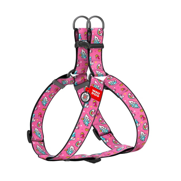 Шлея для собак WAUDOG Nylon з QR паспортом "Єдинороги" пластиковий фастекс XL (324-0013) - picture 1