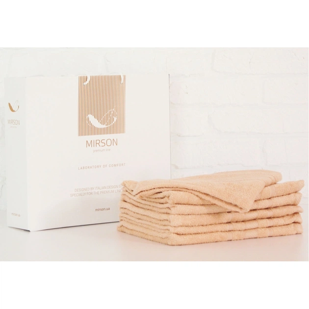 Рушник MirSon набір банних 5075 Elite SoftNess Ivory 70х140 6 шт (2200003524154) - зображення 1